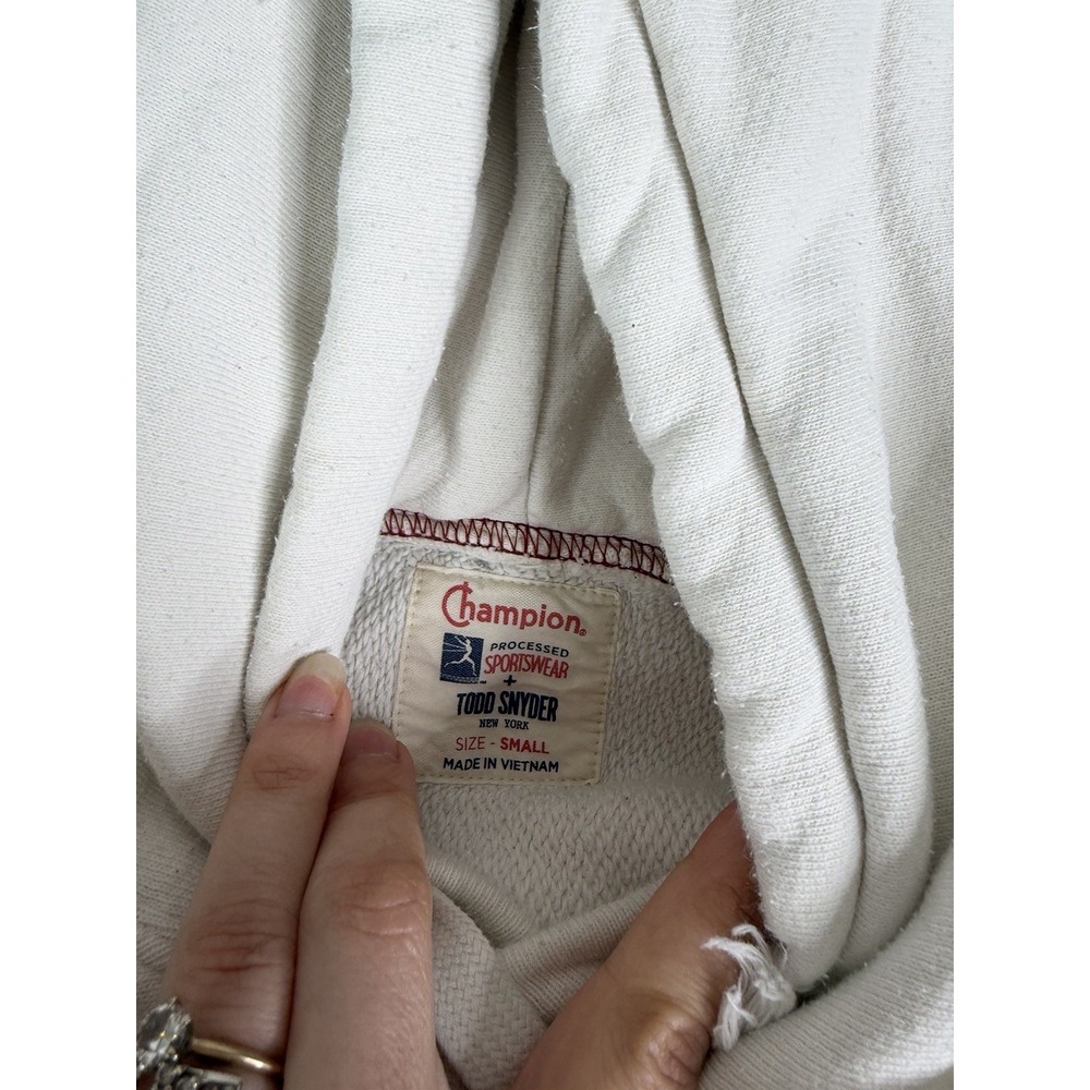 Champion Todd Snyder Pullover Hoodie Men's Size Small White - Picture 5 of 9